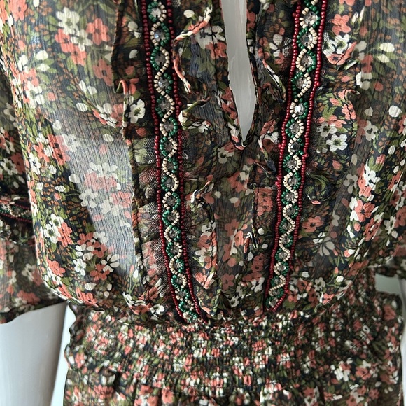 Zara Smocked Dress Keyhole Bodice - Picture 14 of 14